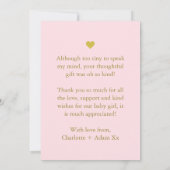 Roze en goudkleurig baby, bedankt voor de fotocoll kaart (Achterkant)