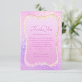 Roze en goudkleurig Baby shower Hartelijk dank Bedankkaart (Staand voorkant)