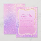 Roze en goudkleurig Baby shower Hartelijk dank Bedankkaart (Voorkant / Achterkant)