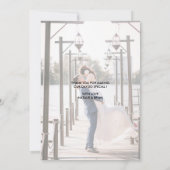 Roze en goudkleurig geborsteld Dank u wel 2 fotoka Bedankkaart (Achterkant)