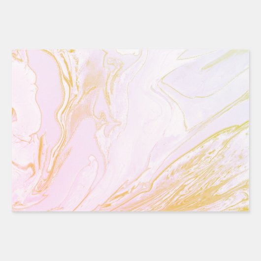 Roze en goudkleurig inpakpapier vel (Voorkant 2)