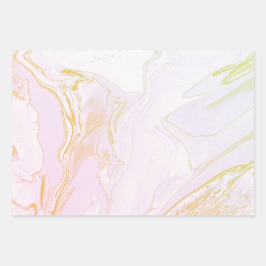 Roze en goudkleurig inpakpapier vel (Voorkant)