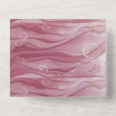 Roze en goudkleurig patroon all in one uitnodiging (Achterkant)