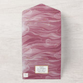 Roze en goudkleurig patroon all in one uitnodiging (Buitenkant)