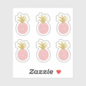 Roze en goudkleurige anananastickers sticker (Vel)