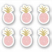 Roze en goudkleurige anananastickers sticker (Voorkant)