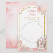 Roze en goudkleurige Baby Face Kaart (Voorkant / Achterkant)