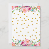 Roze en goudkleurige Baby shower Kaart (Achterkant)