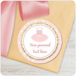 Roze en goudkleurige Baby shower Ronde Sticker