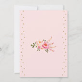 Roze en goudkleurige Boho Birthday Sleepover Kaart (Achterkant)