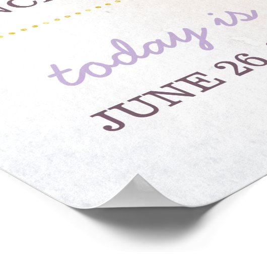 Roze en goudkleurige Boho Birthday Stats Milestone Poster (Hoek)