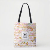 Roze en goudkleurige Canvas tas van het Monogram P (Voorkant)