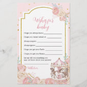 Roze en goudkleurige carrousel wenst Baby (Voorkant)