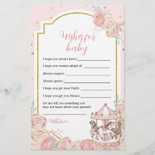 Roze en goudkleurige carrousel wenst Baby