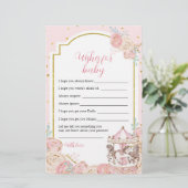 Roze en goudkleurige carrousel wenst Baby (Staand voorkant)