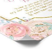 Roze en goudkleurige carrousel Zeg geen Baby Poster (Hoek)