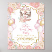 Roze en goudkleurige carrousel Zeg geen Baby Poster (Voorkant)