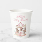 Roze en goudkleurige carrouselbekervel papieren bekers (Voorkant)