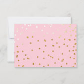 Roze en goudkleurige Confetti Stippen Moderne RSVP (Achterkant)
