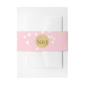 Roze en goudkleurige Confetti Stippen Moderne uitn Uitnodigingen Wikkel (Voorkant Voorbeeld)