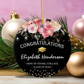 Roze en goudkleurige dop keramisch ornament