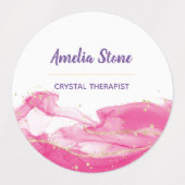 Roze en goudkleurige etiketten labels (Design 1)