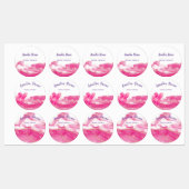 Roze en goudkleurige etiketten labels (Vel)