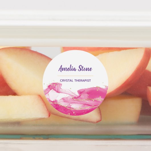 Roze en goudkleurige etiketten labels (Aangebracht)