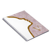 Roze en goudkleurige face-monogram, Notitieboek (Rechterzijde)
