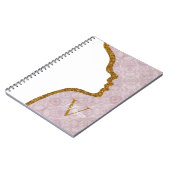 Roze en goudkleurige face-monogram, Notitieboek (Linkerzijde)