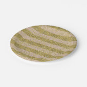 Roze en goudkleurige faux Glitter Stripes glitzy c Papieren Bordje (Gekanteld)