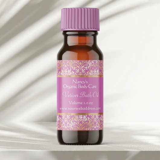 Roze en goudkleurige folie demask soap cosmetica l vierkante sticker