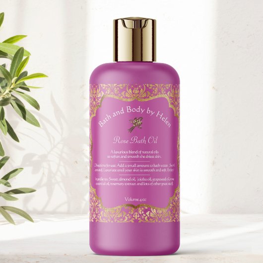 Roze en goudkleurige folie demask soap cosmetica l vierkante sticker