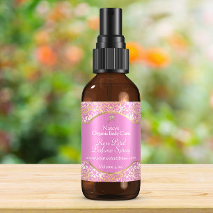 Roze en goudkleurige folie demask soap cosmetics L Vierkante Sticker