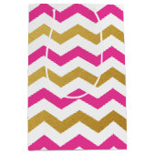 Roze en goudkleurige gouden flank medium cadeauzakje (Voorkant)