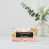 Roze en goudkleurige goudkleurige appelrog visitekaartje (Staand voorkant)