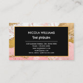 Roze en goudkleurige goudkleurige appelrog visitekaartje (Achterkant)