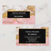 Roze en goudkleurige goudkleurige appelrog visitekaartje (Voorkant / Achterkant)