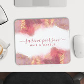 Roze en goudkleurige inkt voor vloeibare Waterverf Muismat