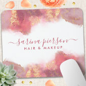 Roze en goudkleurige inkt voor vloeibare Waterverf Muismat