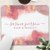 Roze en goudkleurige inkt voor vloeibare Waterverf Muismat