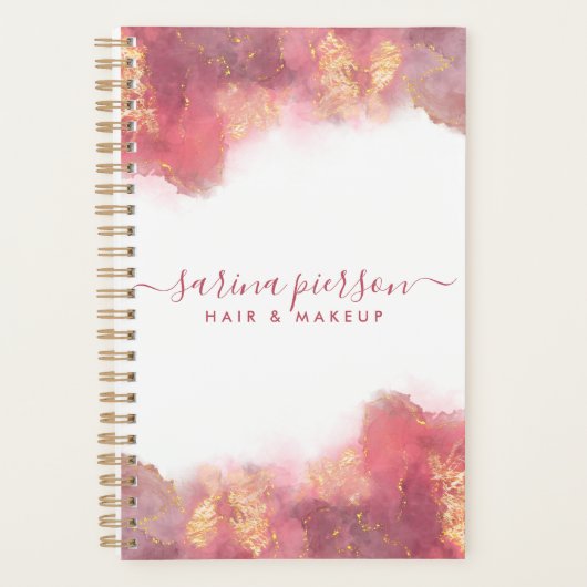 Roze en goudkleurige inkt voor vloeibare Waterverf Planner (Voorkant)