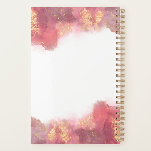 Roze en goudkleurige inkt voor vloeibare Waterverf Planner (Achterkant)