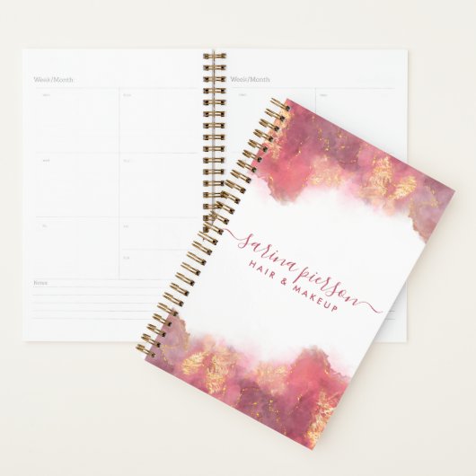 Roze en goudkleurige inkt voor vloeibare Waterverf Planner (Display)