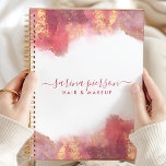 Roze en goudkleurige inkt voor vloeibare Waterverf Planner<br><div class="desc">Roze en goudkleurige inktpatronen voor vloeibare Waterverf. Elegant alcoholinkt handgeschreven stijl kalligrafie professioneel ontwerp. Perfect voor make-up artiesten,  haarstylists,  cosmetologen en nog veel meer!</div>