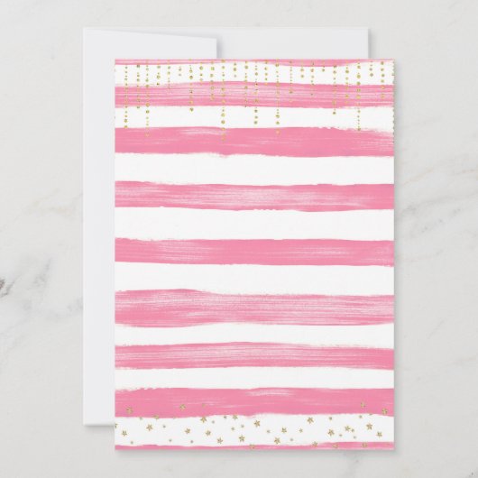 Roze en goudkleurige kleine ster van 1 september kaart (Achterkant)