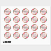 Roze en goudkleurige lichaamsletters ronde sticker (Vel)