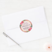 Roze en goudkleurige lichaamsletters ronde sticker (Envelop)