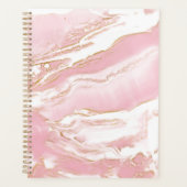 Roze en goudkleurige, marmer-pleister voor dagelij planner (Voorkant)