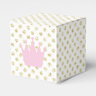 Roze en goudkleurige prinses Crown Favor Box Bedankdoosjes